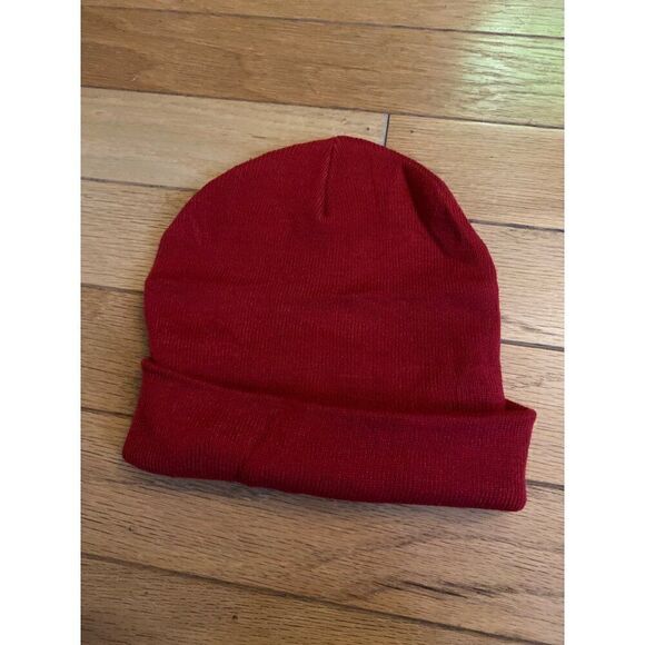 Set of 3 unisex pull on roll up stretch grey blue red beanie hats one size - Picture 7 of 7